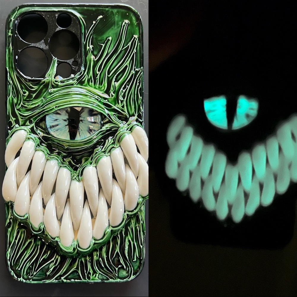 Handmade Collection Cthulhu Mythos Eyeball & Teeth Creepy Gothic 3D Phone Case - Picture 1 of 9
